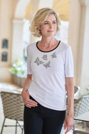 GOLDNER T-Shirt Modisches Blusenshirt mit Schmuckdetail
