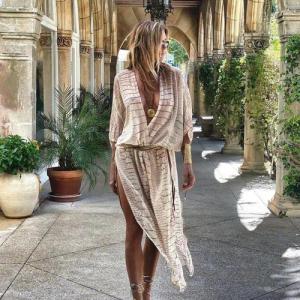 RWEUOQ Blusenkleid Sonnenschutz, Lange Strandjacke mit