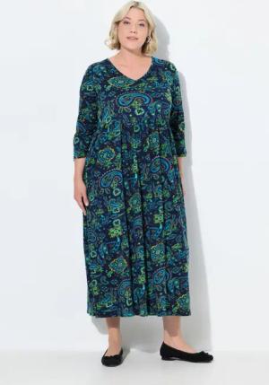Ulla Popken Maxikleid Jerseykleid Paisley A-Linie