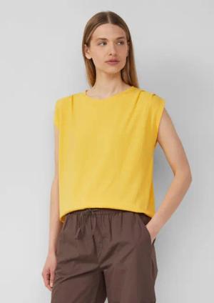 s.Oliver Shirttop Verkürztes T-Shirt mit Faltendetails