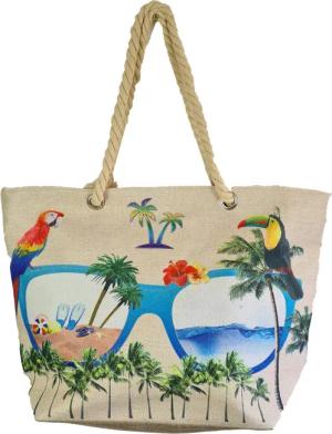 Einkaufszauber Strandtasche Designer Strandtasche Urlaubsfeeling, Innenseite