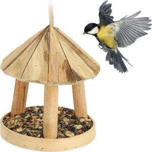 relaxdays Vogelhaus Vogelfutterhaus aus Holz