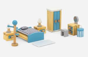 TikTakToo Puppenhausmöbel Schlafzimmer, Kinderzimmer, Küche, Bad,