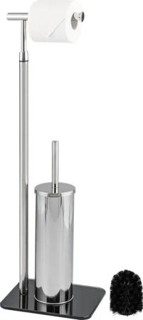 bremermann WC-Garnitur Stand-WC-Garnitur 2in1, WC-Bürste, Rollenhalter,
