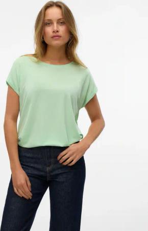Vero Moda Rundhalsshirt "VMAVA PLAIN SS TOP GAJRS NOOS"
