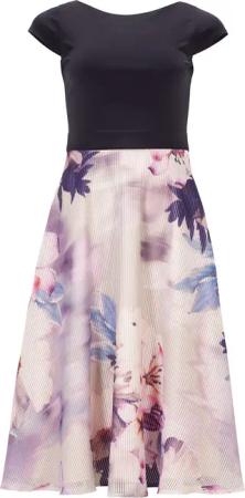 SWING Minikleid Cocktailkleid mit Materialmix -