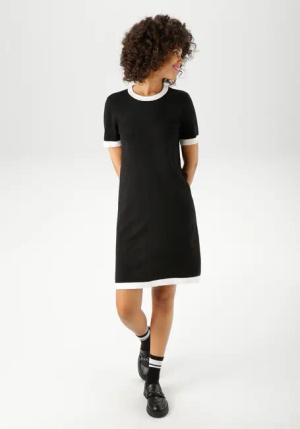 Aniston CASUAL Strickkleid, mit kontrastfarbigen Ripp-Bündchen - NEUE KOLLEKTION