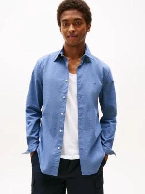 Tommy Hilfiger Langarmhemd "FLEX POPLIN MINI PRINT RF SHIRT", regular fit, Kentkragen