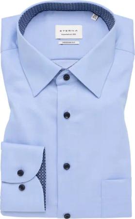 MODERN FIT Hemd in hellblau strukturiert