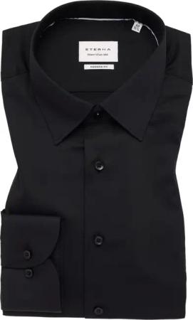 MODERN FIT Hemd in schwarz unifarben