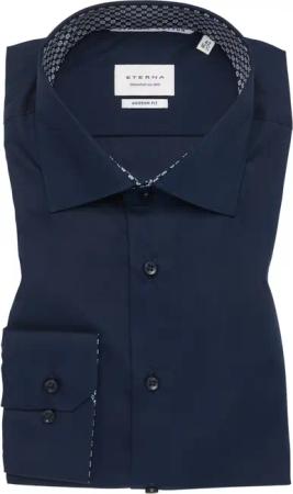 MODERN FIT Hemd in navy unifarben