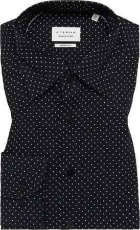 MODERN FIT Hemd in schwarz bedruckt