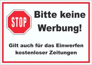 HB-Druck Aufkleber Stop Bitte keine Werbung