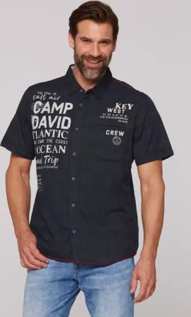 CAMP DAVID Kurzarmhemd mit Karo-Struktur