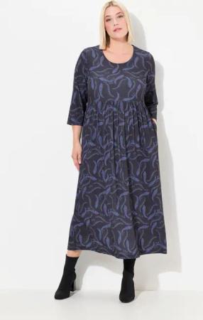 Ulla Popken Maxikleid Jerseykleid A-Linie Alloverdruck