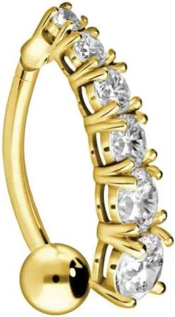 PIERCINGLINE Bauchnabelpiercing 18 Karat Gold Bananabell