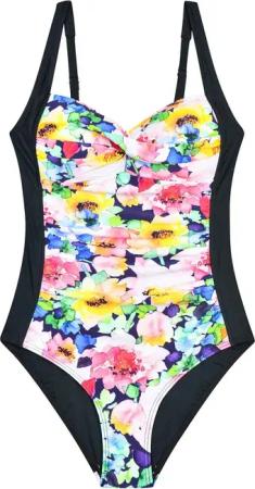 COFI 1453 Badeanzug Damen-Badeanzug im Blumenmuster