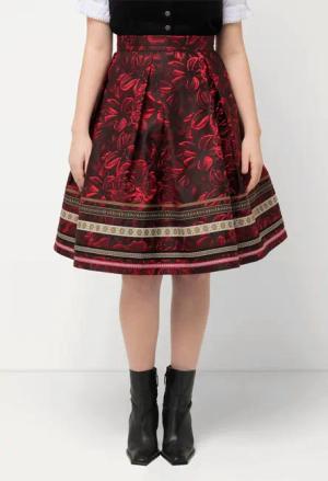 Ulla Popken Jerseyrock Rock A-Linie Jacquard-Blütenmuster
