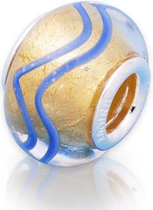 Unique Bead Unique Bead aus Glas mit 925 Silber Fassung BG0138