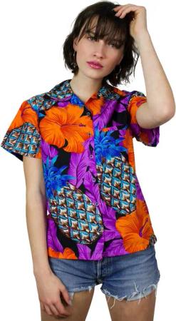King Kameha Hawaiihemd Pineapple Hibiscus Funky