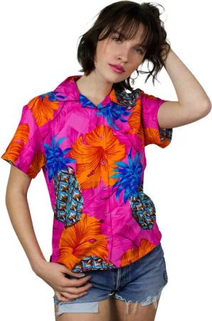 King Kameha Hawaiihemd Pineapple Hibiscus Funky