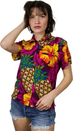 King Kameha Hawaiihemd Pineapple Hibiscus Funky
