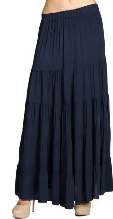 Caspar Faltenrock RO020 langer eleganter Damen