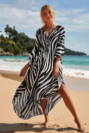 RWEUOQ Strandkleid Boho Maxikleid Damen Kaftan-Kleid,