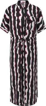 s.Oliver Maxikleid Hemd-Kleid mit Crêpestruktur Tunnelzug