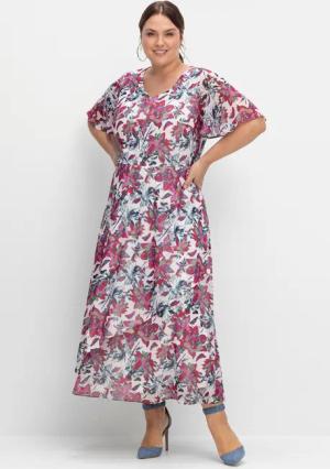 Sheego Etuikleid Chiffonkleid