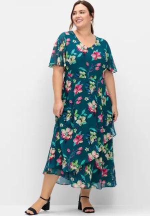 Sheego Etuikleid Chiffonkleid