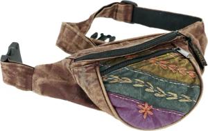 Guru-Shop Gürteltasche Bestickte Ethno Sidebag, Nepal