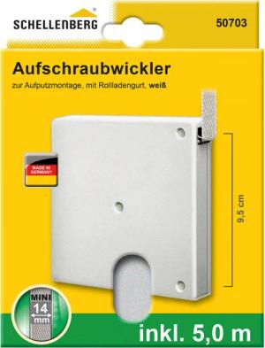 SCHELLENBERG Aufputz-Gurtwickler Minisystem, Aufschraubwickler inkl. 5