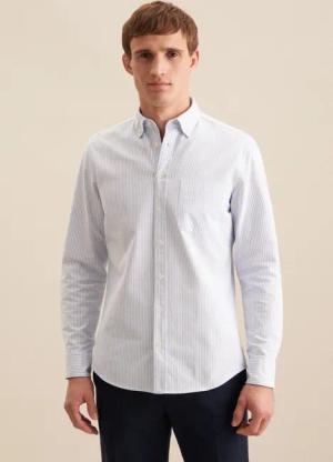 seidensticker Businesshemd, Slim 1/1 Button-Down-Kragen Gestreift