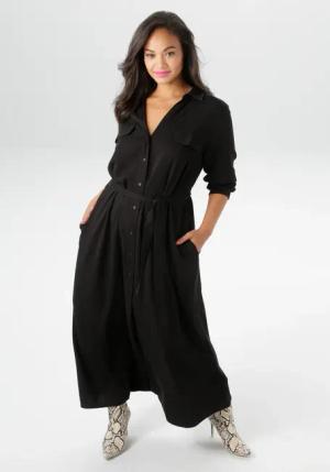 Aniston PLUS Blusenkleid, durchgeknöpftes Kleid aus weich fallender Viskose - NEUE KOLLEKTION