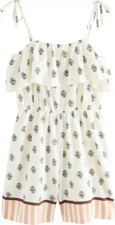 Next Playsuit Bandeau-Playsuit, strukturierter Baumwolljersey (1-tlg)