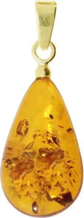OSTSEE-SCHMUCK Kettenanhänger - Tropfen flach, ca.