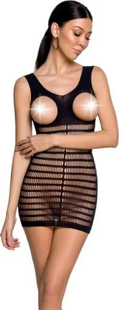 Passion Netzkleid Netzkleid brustfrei schwarz Minikleid