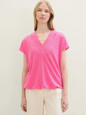 TOM TAILOR T-Shirt T-Shirt mit Lochmuster