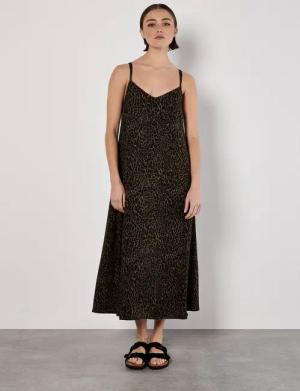 Apricot Maxikleid Maxi-Slipkleid, mit Animalprint