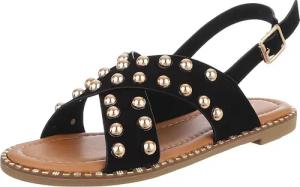 Ital-Design Modische Damen-Sandalen mit Nieten für