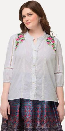 Ulla Popken Tunika Bluse Lochspitze A-Linie
