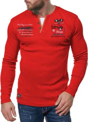 L.gonline Langarmshirt Herren Longshirt, Langarm T-Shirt,