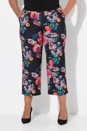 Ulla Popken Schlupfhose 7/8-Jerseyhose bedruckt gerades