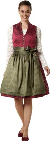 dressforfun Dirndl Frauenkostüm Midi-Dirndl Hochgeschlossenes Mieder