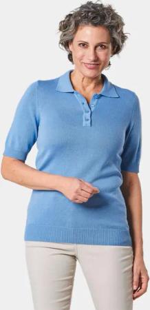 GOLDNER Kurzarmpullover Kurzarm Strickpullover mit adrettem