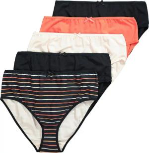 Ulla Popken Slip Midislips 5er-Pack Ringel/uni