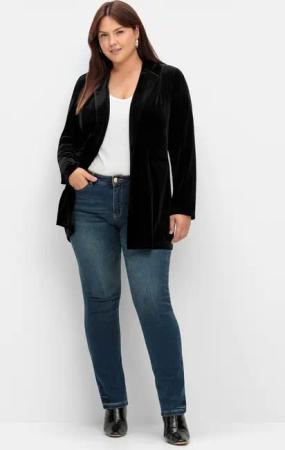 Sheego Blusenblazer Samtblazer
