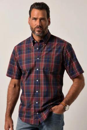 JP1880 Kurzarmhemd JP1880 Karohemd Halbarm Buttondown-Kragen