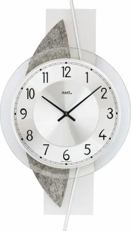 AMS Wanduhr W9552 (Quarzuhr,Holz,Wohnzimmer,Esszimmer,Küche,Made in Germany,Büro,Flur)